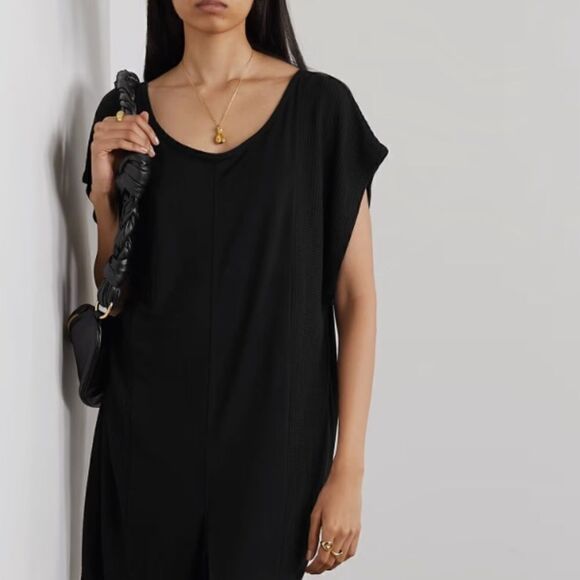 Dona Monroe Black Silk Shift Dress Tunic - Picture 2 of 7